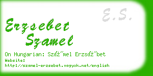 erzsebet szamel business card